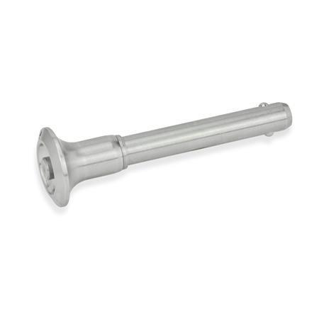 Otto Ganter Stainless Steel Ball Lock Pin with Stainless Steel Knob Plunger Material AISI 303, GN 113.9